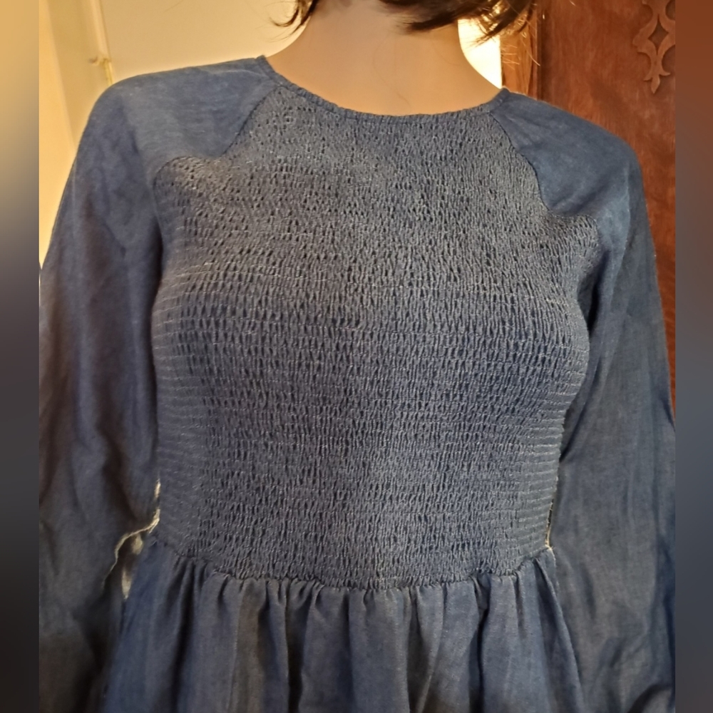 English Factory Blue Babydoll Dress - Picture 6 of 9